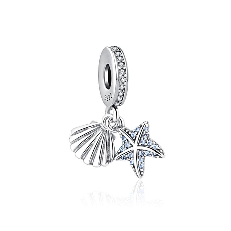 New European Plated Copper Beads Ocean Series Turtle Goldfish Diy Charm Fit Original Pand Bracelet For Gift