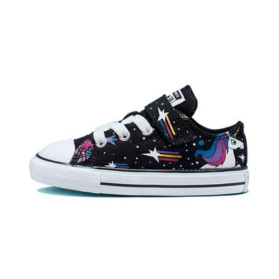 Chuck Taylor All Star Низкие Кроссовки Walker Единорог Черные Детские 765476C