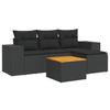 VidaXL Salon de jardin 5 pcs avec coussins noir résine tressée 3225411