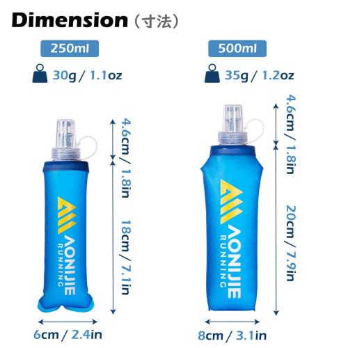 TRIWONDER Running Soft Flask, 250ml, Foldable, Squeeze-Fit Water Bottle for Marathons, Cycling, Hiking, and Trail Running