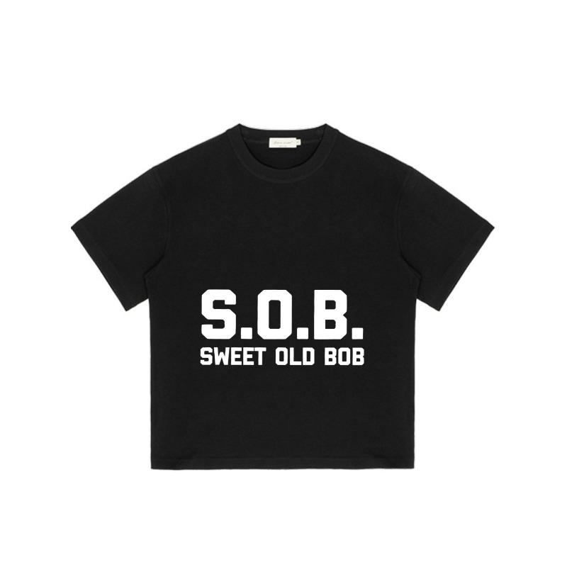 Черная футболка с принтом Sob Sweet Old Bob для повседневной носки