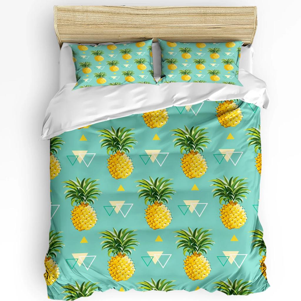 Summer Fruit Strawberry Leaf Repeat 3pcs Bedding Set For Bedroom Double Bed Home Textile Duvet Cover Quilt Cover Pillowcase