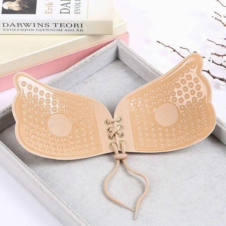 Silicone Invisible Push-Up Winged Breast Pasties: Strapless Breathable Bra for All Bust Sizes