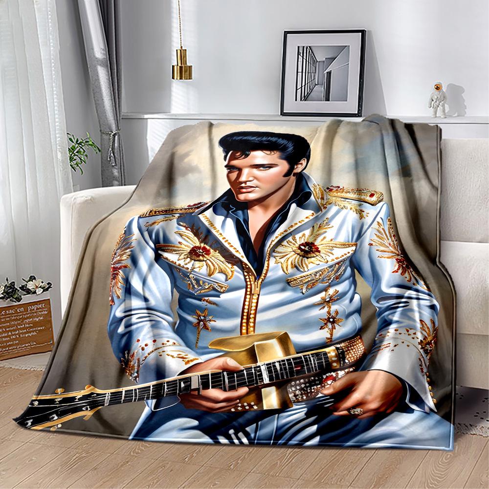 Elvis Presley: Rock 'n' Roll King Blanket Comfortable Suitable for Bedding Chair Bed Four Seasons Universal Digital Print