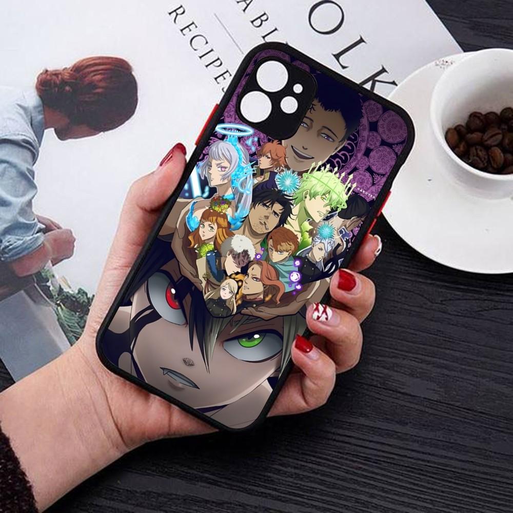 Чехол для телефона Black Clover для iPhone 14 11 12 13 Mini Pro Max 8 7 Plus X XR XS MAX Полупрозрачная матовая крышка