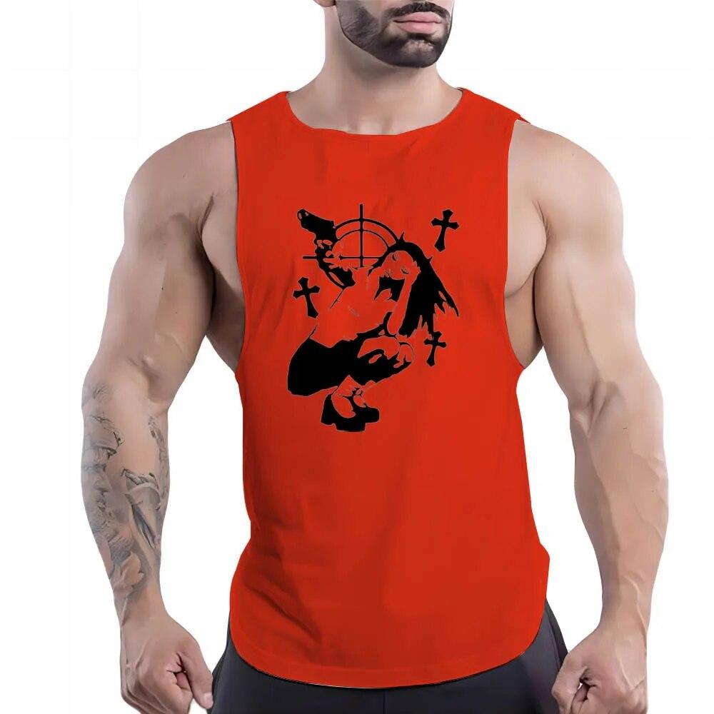 Летняя мода, повседневная мужская баскетбольная спортивная одежда, разноцветный жилет, быстросохнущий топ с 2d принтом персонажей мультфильма, стильный топ