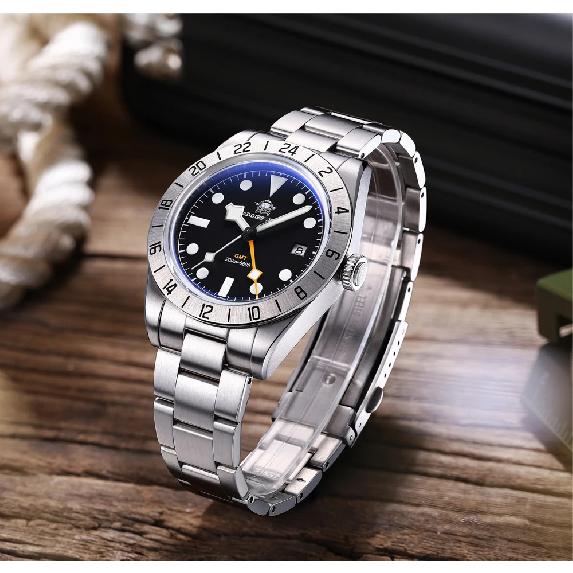 ADDIESDIVE Горячая Распродажа GMT Кварцевые Часы Нержавеющая Сталь Пузырчатое Стекло BGW9 Супер Люминесцентные Мужские Часы AD2035 НОВЫЕ Водонепроницаемые
