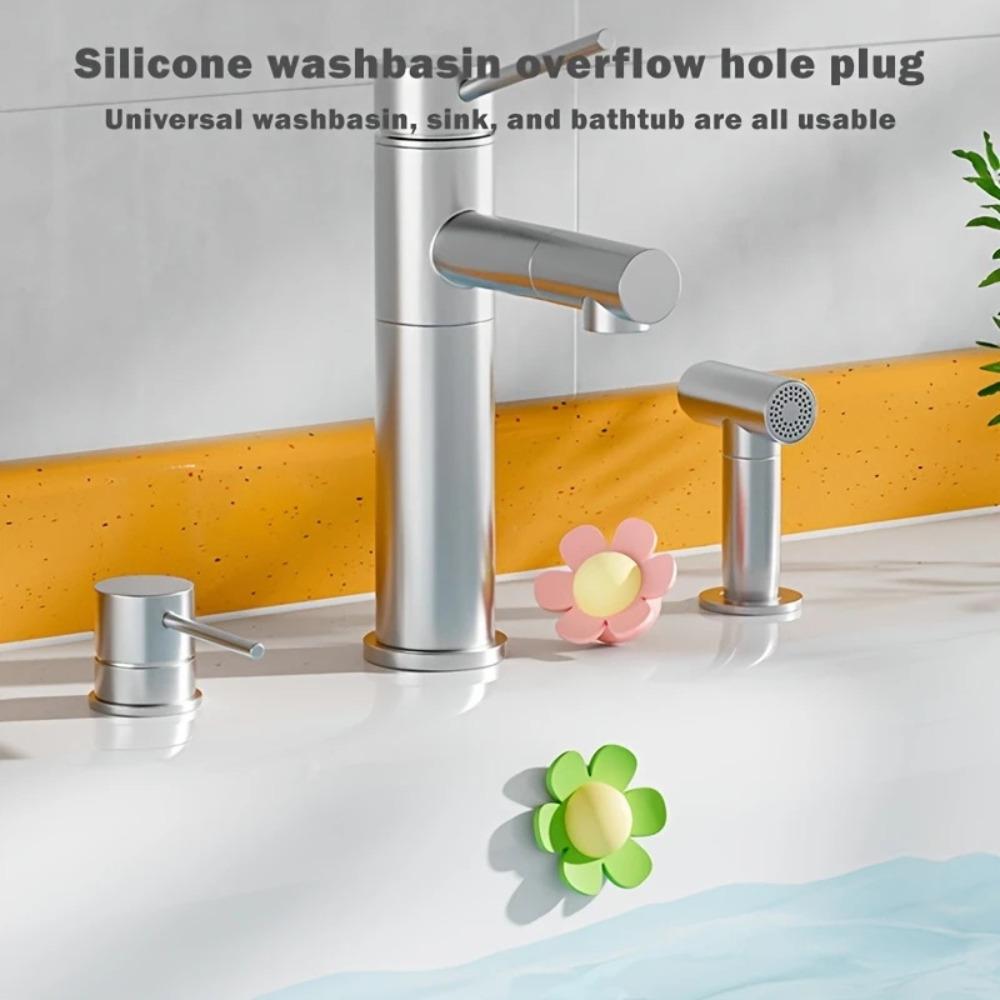 2PCS Bathroom Sink Drain Stoppers Durable Bathtub Washbasin Leakproof Covers Flower Design Odor Proof Seal Sink Accessories