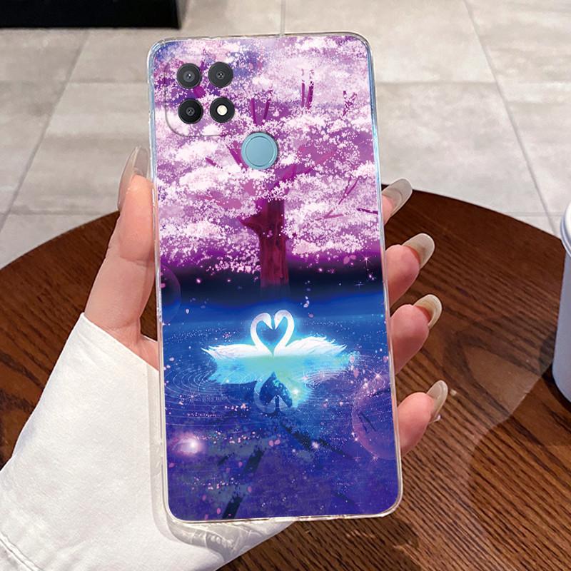 Casing For Oppo A15 A15s Case CPH2185 CPH2179 Aesthetic Fashion Cute Cat Cartoon Phone Case Clear Silicone TPU Soft Back Cover