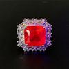 Red Corundum Zircon Ring Shiny AAA High-quality Boutique Jewelry To Attend Wedding Party Events Anniversary Gifts