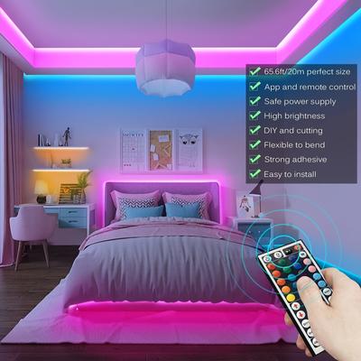 Светодиодная лента RGB 5050, синхронизация музыки, изменение цвета, управление через приложение, гибкая лента диодов для украшения вечеринки в комнате с телевизором