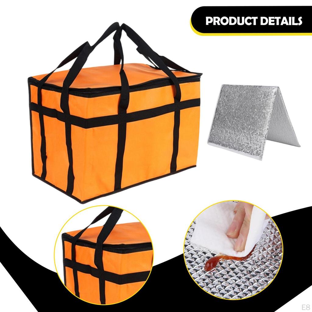 Insulated Food Delivery Bag Lightweight Pizza Warmer Camping Travel Shopping blue