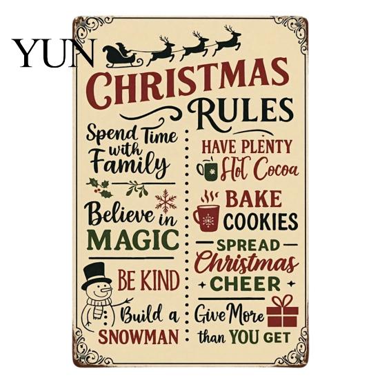 Farmhouse Holiday Hanging Sign Christmas Wood Sign, Vintage Santa's Sleigh Parking Only Wall 2D Decorative Board for Living Room Rustic Wooden Plaque