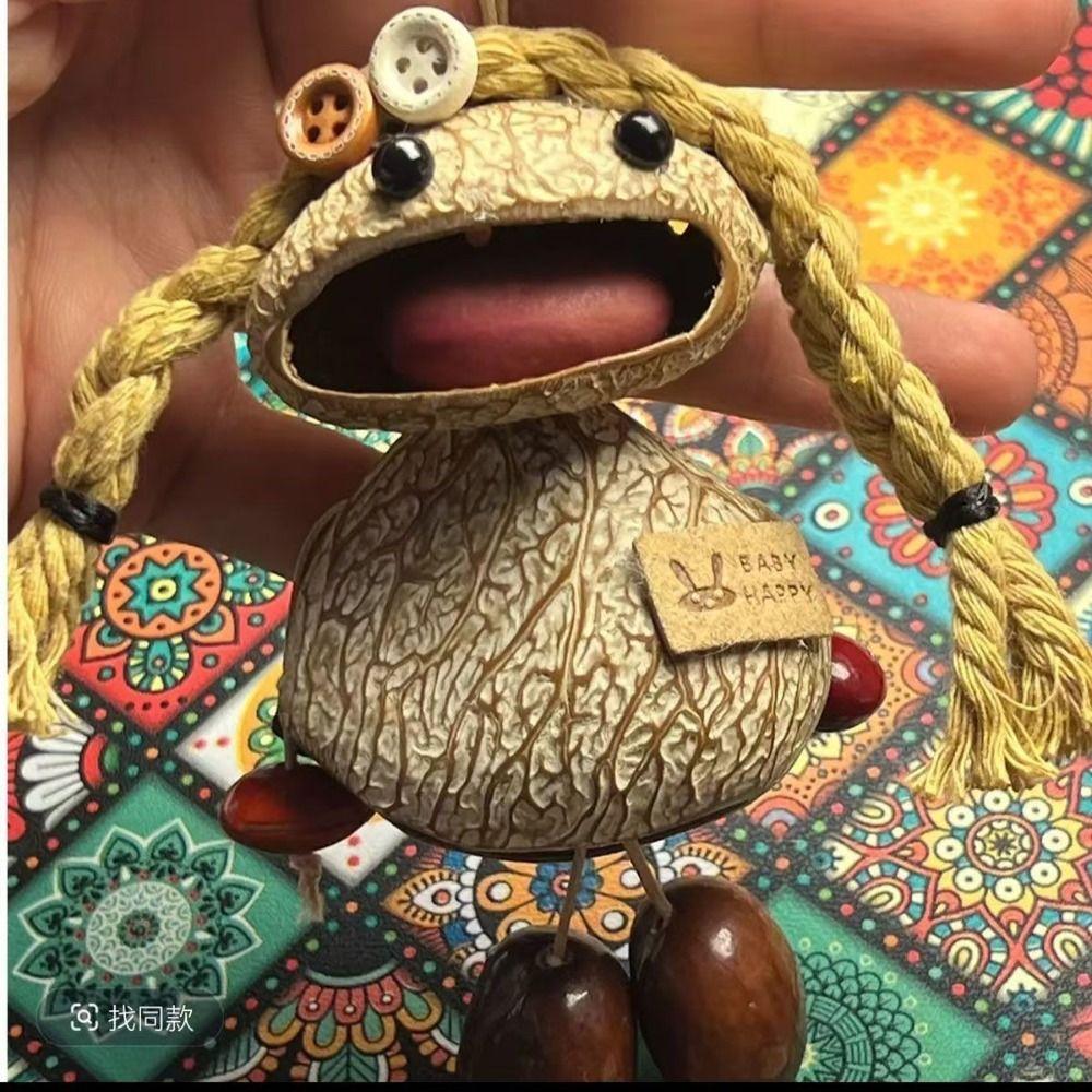 Handmade Nut Shell Pod Doll Keychain Exquisite Cute Shell Pod Doll Pendant Birthday Gift