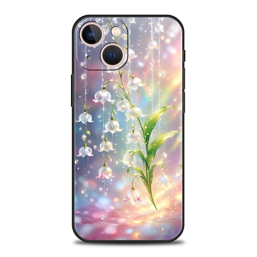Прозрачный цветочный чехол-бампер Ландыш для iPhone 17 16 15 14 13 12 Pro Max 11 Pro Max 17 AIR Plus Мягкий ТПУ Корпус Сумки
