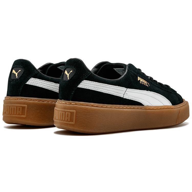 Puma Замшевые женские кроссовки на платформе Black Gum белые 363559-02