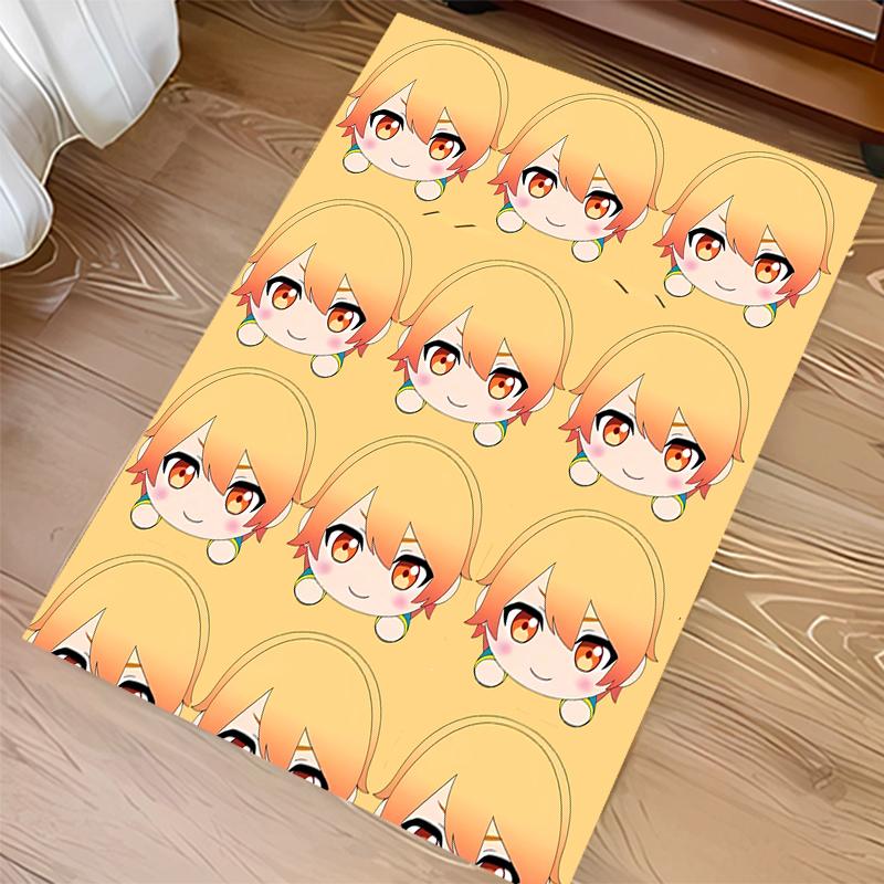 1pc Tenma Tsukasa1 Print Area Rug - Soft, Washable Non-Slip Indoor Mat for Office Chairs, Living Room, Home Office Decorative Rug