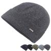 Wool Hat Men Winter Skullies Beanies British Knitted Hat Solid Color Wool Hat Double-Layer Velvet Cap