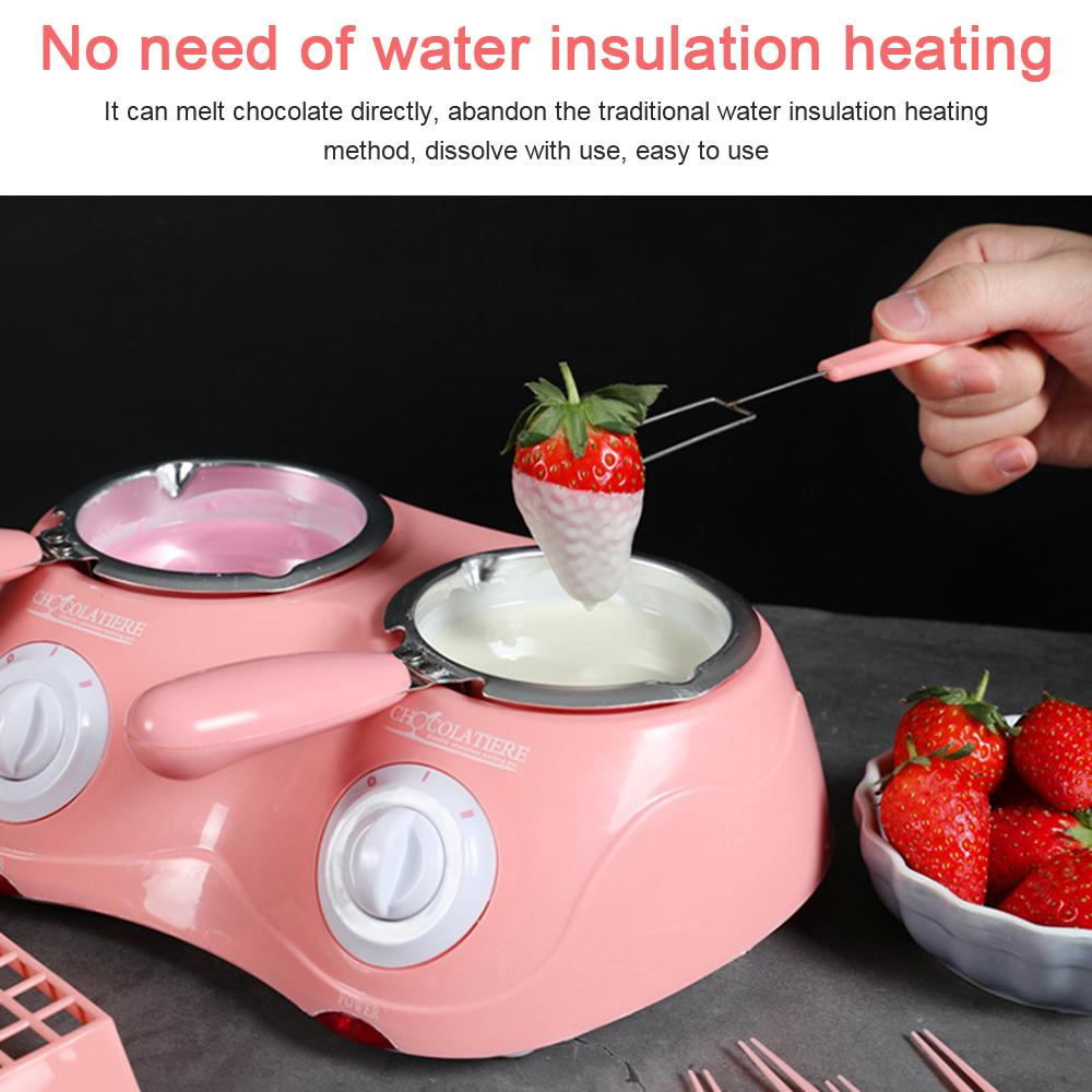 Electric Chocolate Melting Pot with Mold Long Handle Heating Candy Wax Kitchen Tool DIY Scented Candle Soap Butter