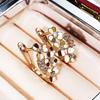 Cao Shi Korean Retro Floral Metallic Ear Cuffs - Slimming Flower Earrings for Women