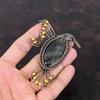 Silver Sheen Obsidian Pendant Copper Wire Wrapped Pendant Handmade Real Gemstone Pendant Bird Pendant Copper Wire Wrap Jewelry Gift For Him