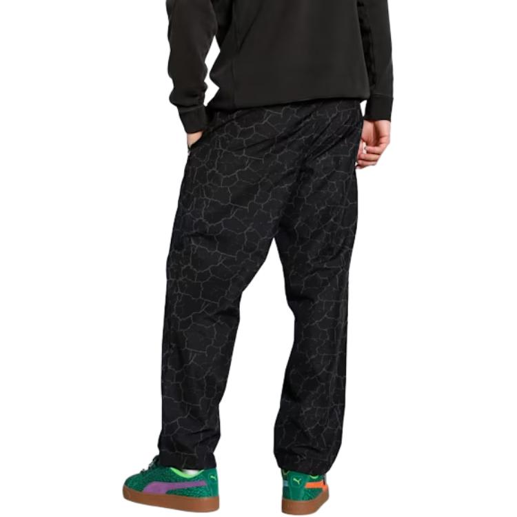 Puma Logo Loose Fit Cargo Pants Men Pants Black 63010301