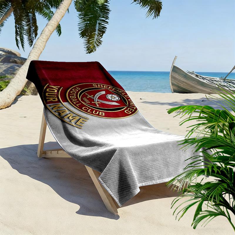 Sheffield United F.C. Полотенце для пляжа с принтом, большое, мягкое, быстросохнущее, для пляжа, кемпинга, плавания