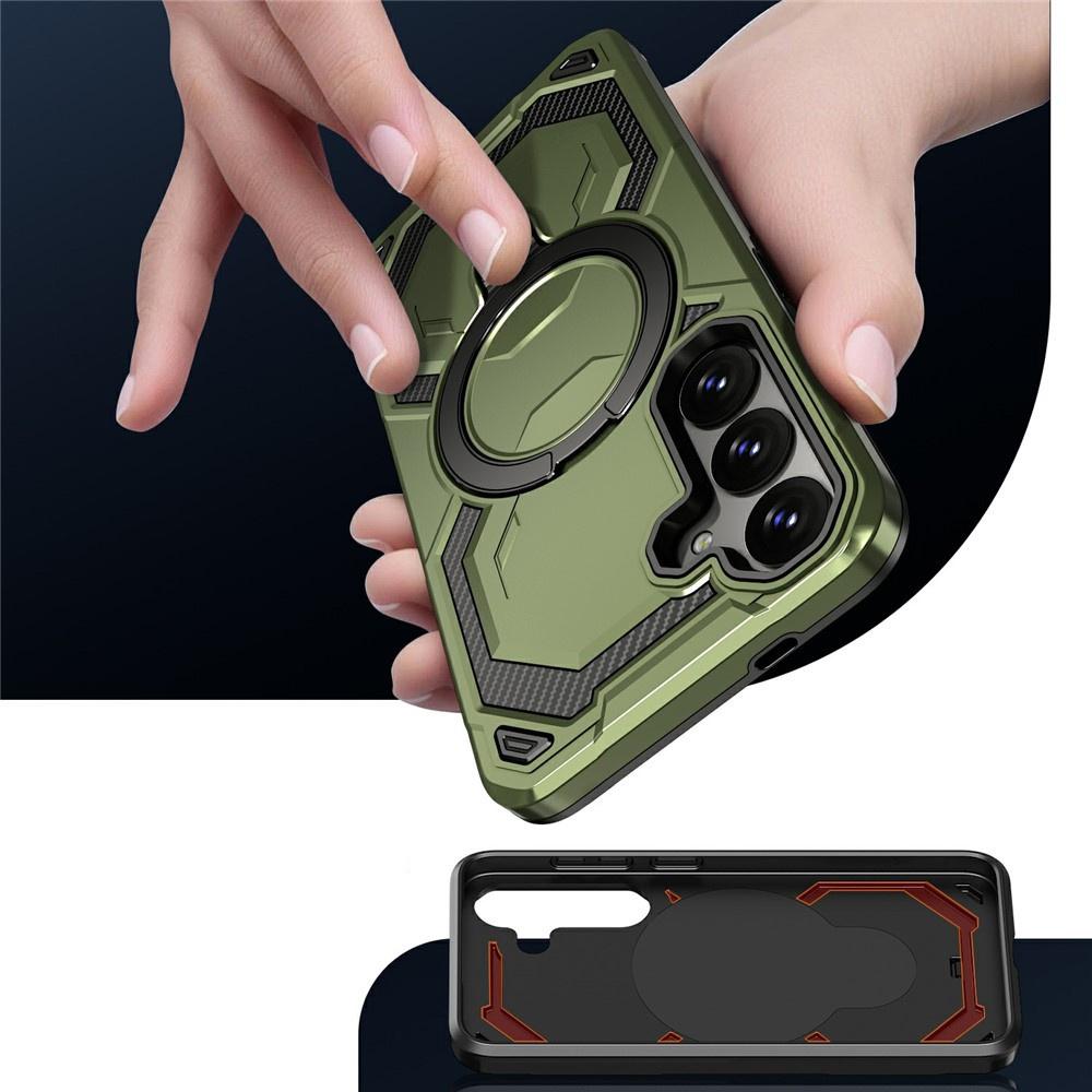 Magnetic case for Samsung Galaxy A57 5G with stand, green