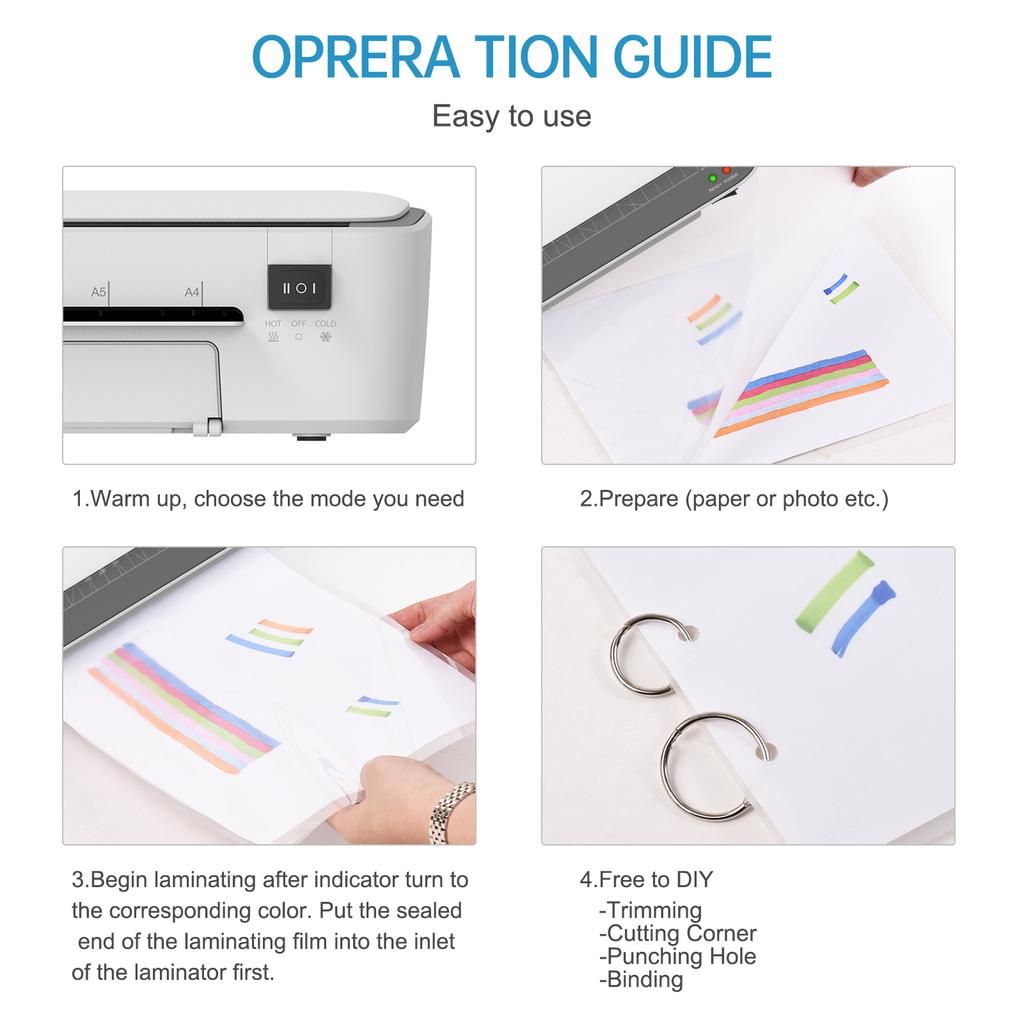 BISOFICE A4 Laminating Machine 9 Inches Thermal Laminator Machine Desktop 6IN1 Multifunctional Hot