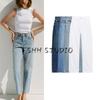 Summer Women's Clothing Fashion Style Casual Strap Decoration High Waist Loose Comfortable Edition Type Denim Pants 2569047