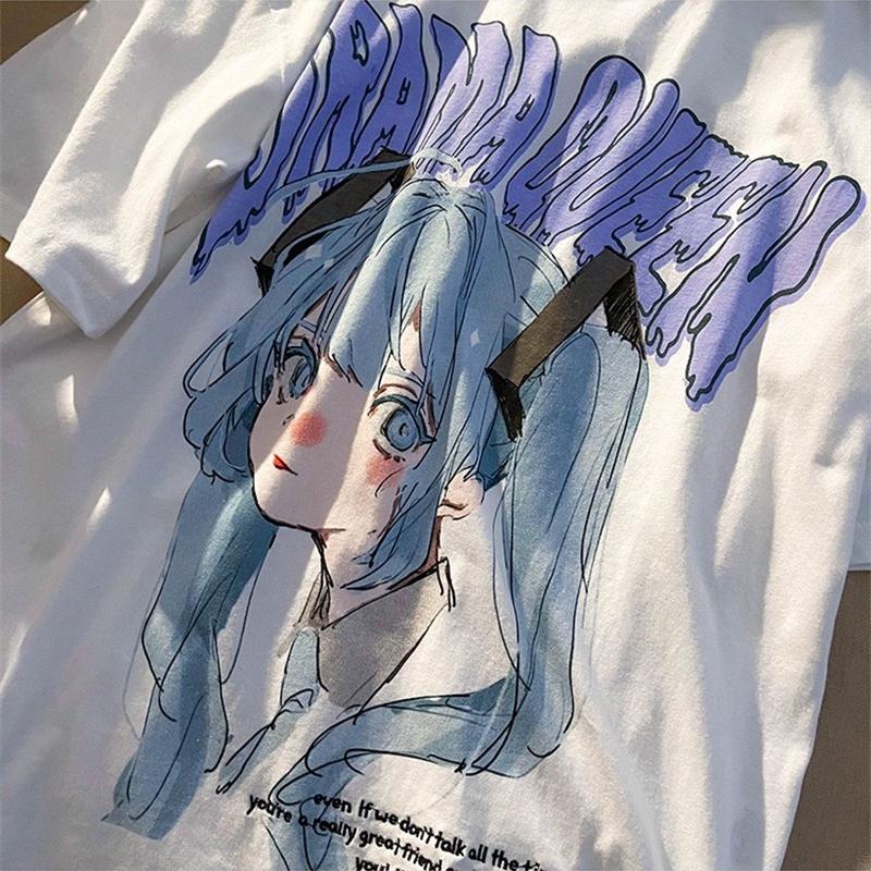 Фея японского аниме женская футболка летняя футболка с коротким рукавом Harajuku Kawaii уличная модная женская блузка одежда топ