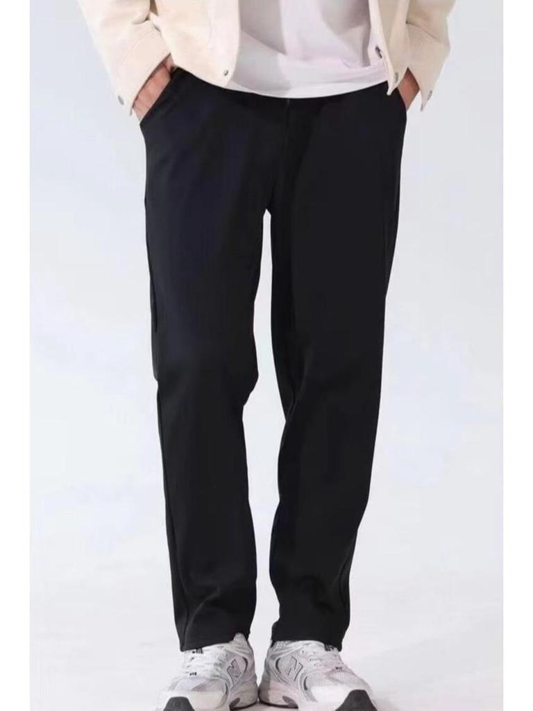 Мужские ветрозащитные зимние спортивные штаны с флисовой подкладкой - плотные повседневные брюки в корейском стиле