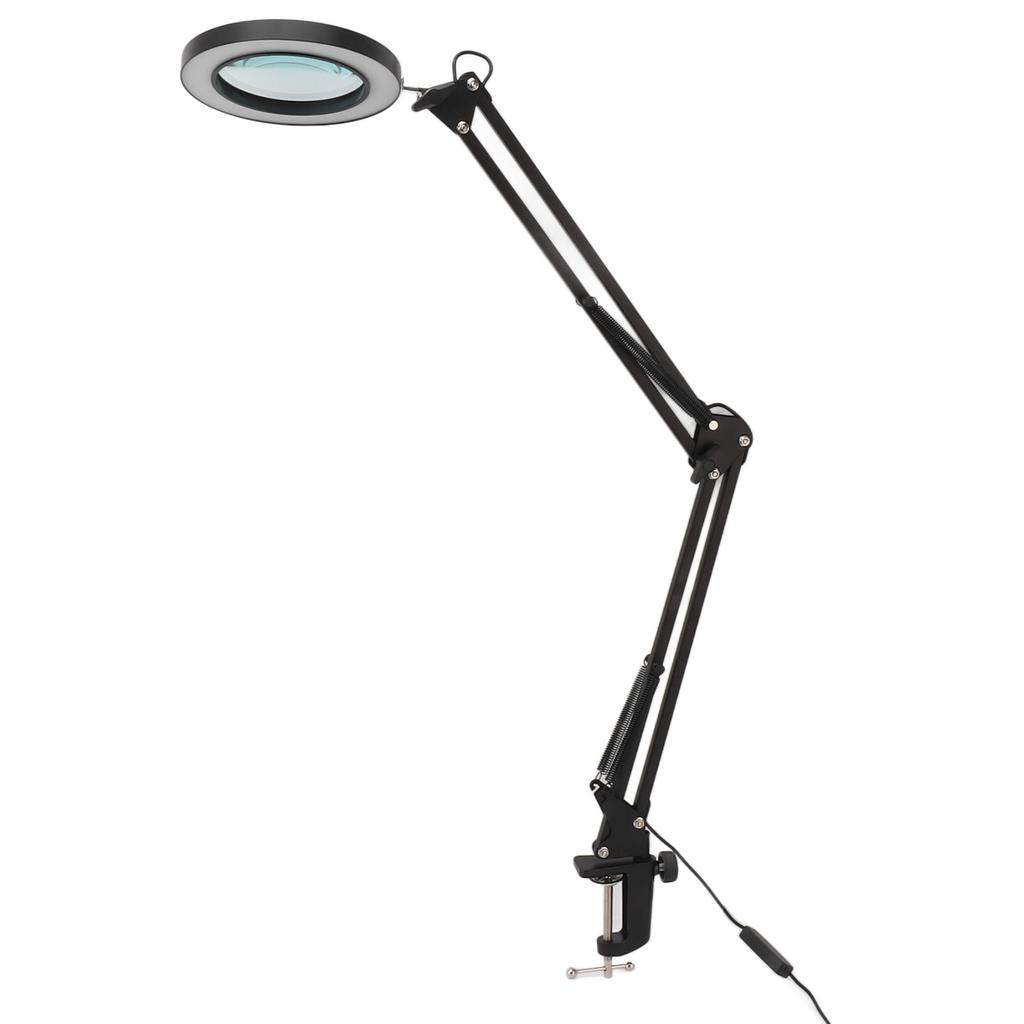 10X Magnifying Glass with Light Magnifying Desk Lamp with Clamp 3 Color Modes Stepless Dimmable LED Lighted Magnifier
