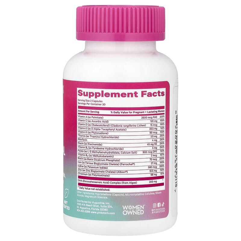 Total Postnatal + DHA, Mint, 60 Capsules