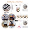 Halloween Gothic Embroidery Starter Kit Material Package Bat Skull Hat Bowl Cross Stitch Kit Beginners Embroidery Lovers Gift