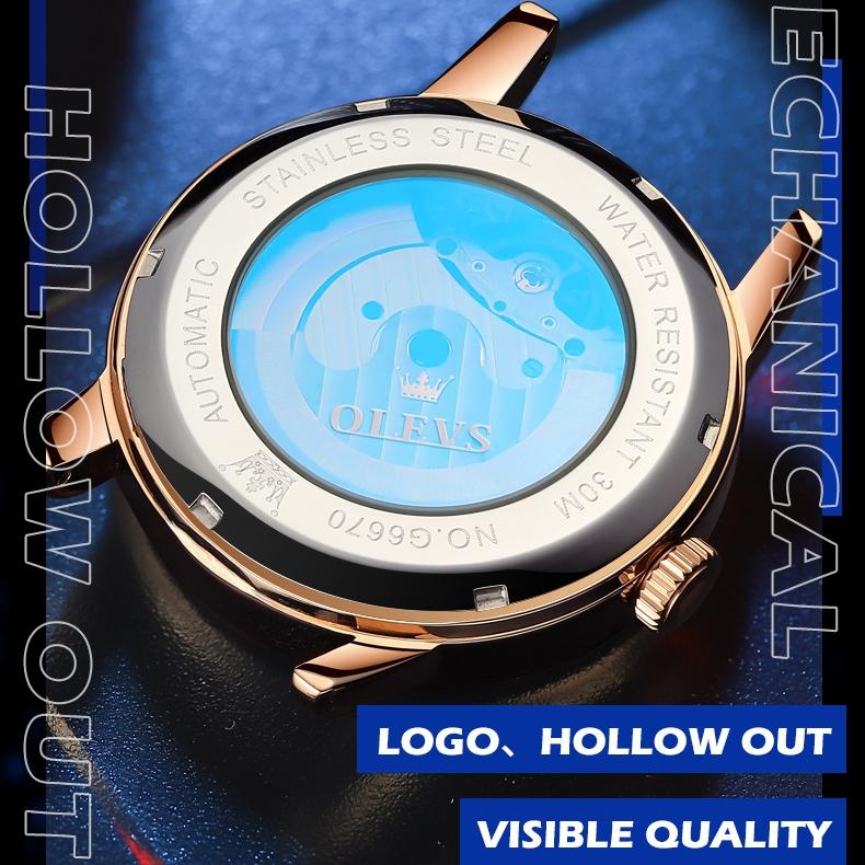 OLEVS Брендовые часы Механические часы Многофункциональные мужские часы с большим циферблатом Мужские часы