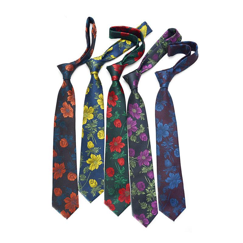 Галстук из жаккардового переплетения высокой плотности, мужской, повседневный, деловой, ретро, большой, цветочный, широкая версия, 7 см