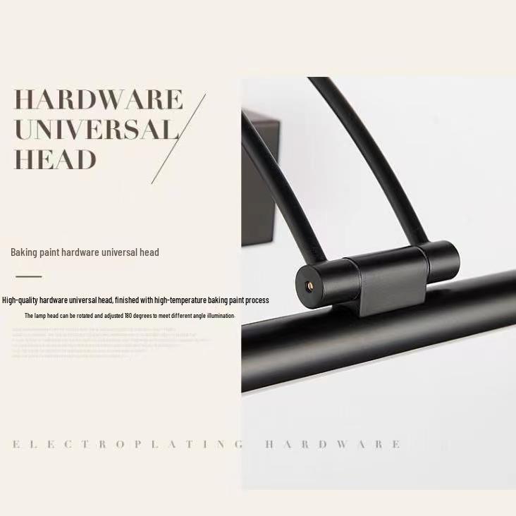 Punch-Free LED Vanity Light: Double-Bend Wall-Mounted, Waterproof, Fog-Proof Makeup Mirror Light with Iron Bracket for Bathroom