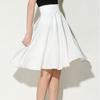 Summer Solid Color Casual A-Line High Waist Midi Skater Skirt All Size Cheap Skirt