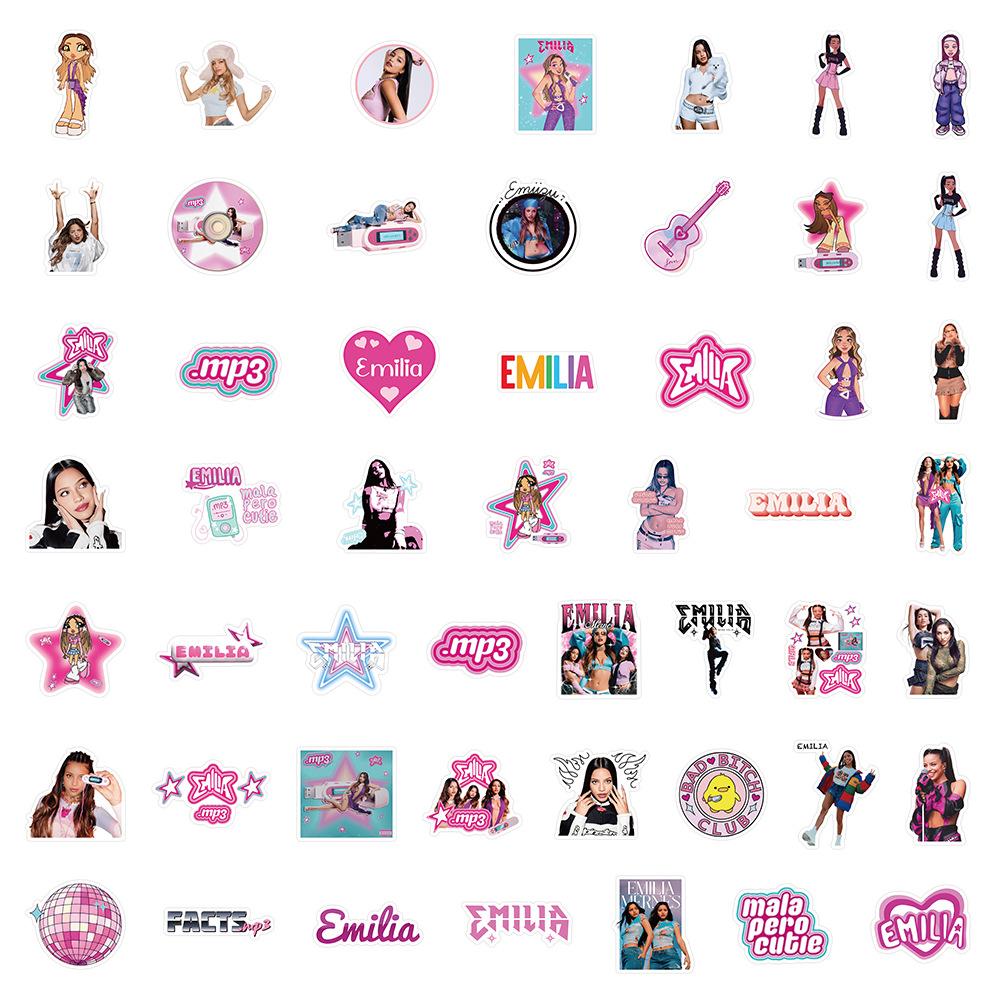 50Pcsemilia Singer Diy Creative Notebook Decorative Waterproof Stickers