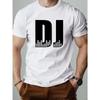 Мужская повседневная футболка с принтом DJ - Летняя с коротким рукавом, круглым вырезом, дизайн в виде звуковых волн, легкая дышащая ткань для любителей музыки и клубной одежды
