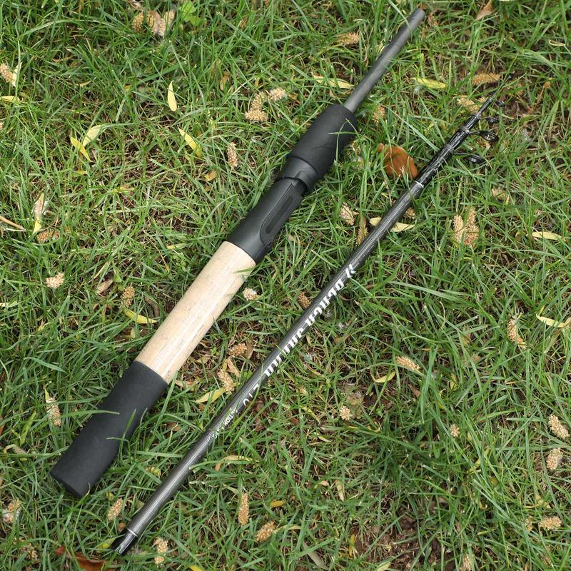 SOUGAYILANG Спиннинговая удочка Портативная 2-секционная телескопическая удочка из углеродного волокна Дорожная удочка