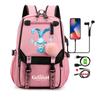 Anime Game Printed Bag Canvas Backpack Large Capacity Bookbag for Boy Girl Kids Gifts Usb Charging Travel Backpack Student School Bag