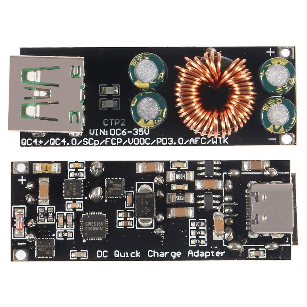 60W 6-35V Fast Charging Module USB Type C Quick Charge Adapter Step-Down Power Module  Mobile Phone
