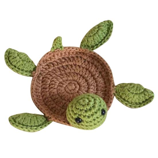 Cute Handmade Crochet Anti-scald Decorative Sheep Flower Turtle Shape Mug Coaster Household Stuffs Mug Rug