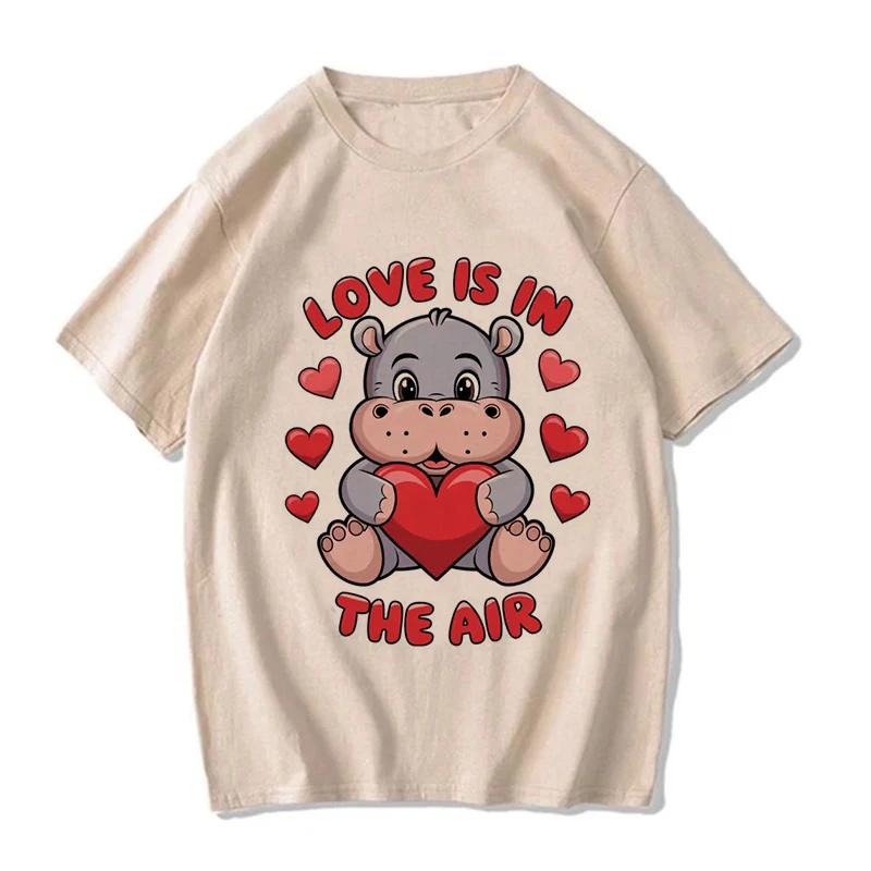 Kawaii Moo Deng Y2k T Shirt Funny Baby Hippo Tshirt Men Women Fashion Mange T-shirt Cartoon Harajuku Tee Tops Streetwear Clothes