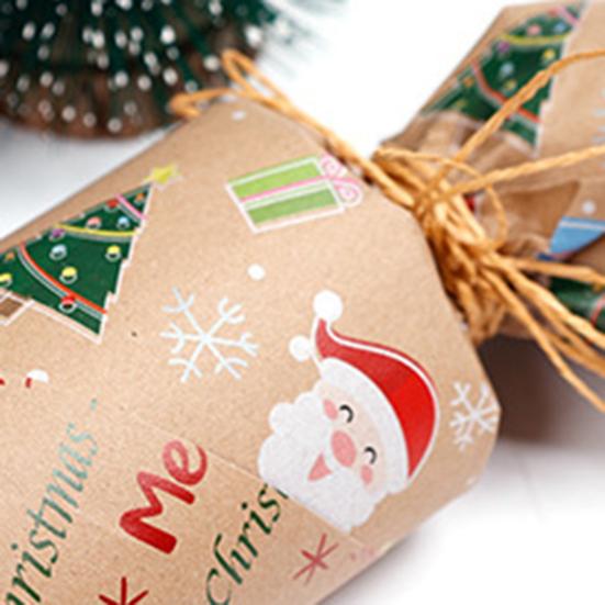 Винтажная толстая коричневая праздничная упаковочная бумага с рисунком рождественской елки, грузовика, снежинки для дня рождения, Нового года, для вечеринки