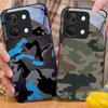 Камуфляжный синий для OnePlus Nord 3 5 6T 7 Pro 8 12 10T Reno8 Lite 5G 10R Nord N30 Жесткий чехол из закаленного стекла для телефона Черный