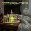 Festive Fireplace Mantle Decor Christmas Table Wooden Sign, Vintage Tree Village House Lighted Tabletop Decorative Wood Craft Centerpiece, Winter