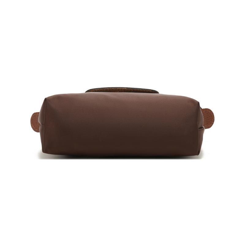 Longchamp Le Pliage Original Серия Короткая Ручка Ткань Кожа Сумка-пельмень Косметичка Сумка-тоут Женские сумки Коричневый 34175089P81